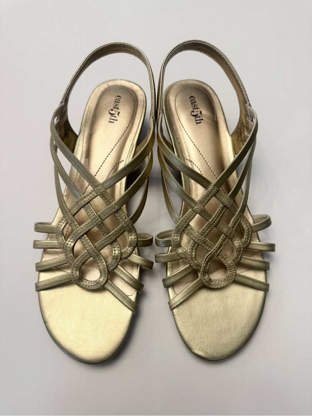 Easy Spirit Metallic Gold Strappy Slingback Sandals